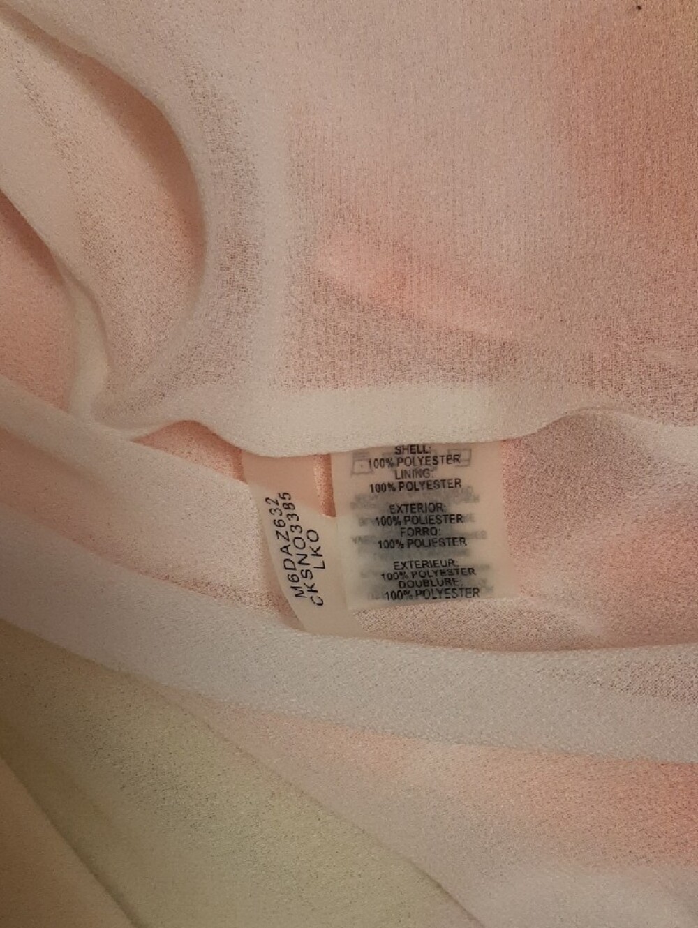 Calvin Klein๐NWOT V-Neck Coral/Yellow/White Watercolor Camisole Top LINED Sz L - Picture 6 of 8